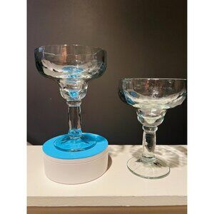 Vintage Yucatan Margarita Glasses – Set of 2 | 13.5 oz Clear Cocktail Glasses